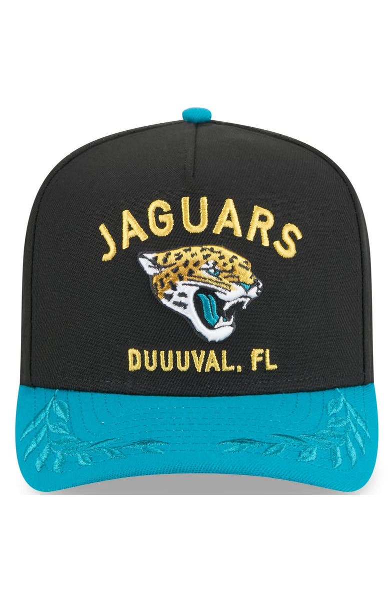 New Era Men's New Era  Black/Teal Jacksonville Jaguars 2025 NFL Draft A-Frame 9FIFTY Snapback Hat, Alternate, color, 