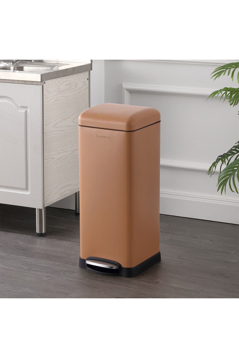 Betty Retro Step Pedal Trash Can, Alternate, color, Clay Rose