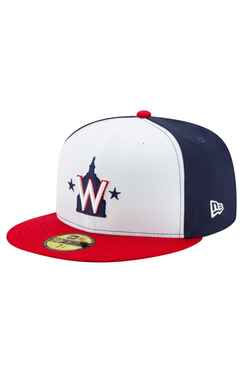 New Era Men's New Era White/Navy/Red Washington Nationals 20th Anniversary 59FIFTY Fitted Hat, Alternate, color, White