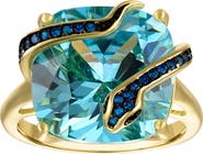 FZN Aqua & Blue Cubic Zirconia Ring