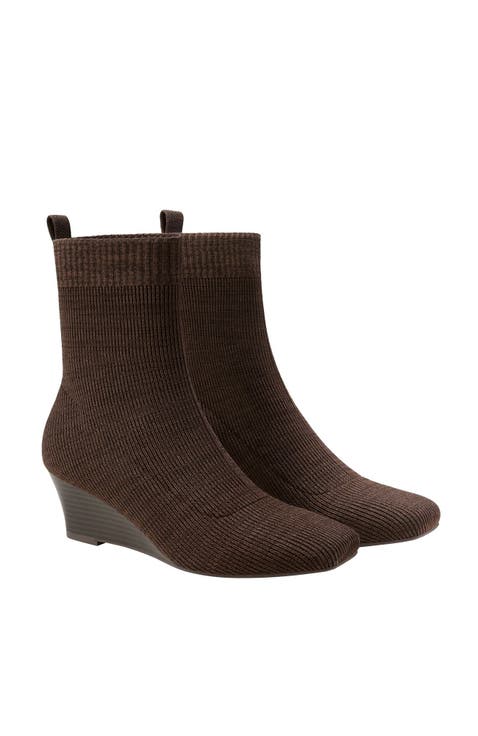 Margot Wedge Bootie Square-Toe Water-Repellent Boots