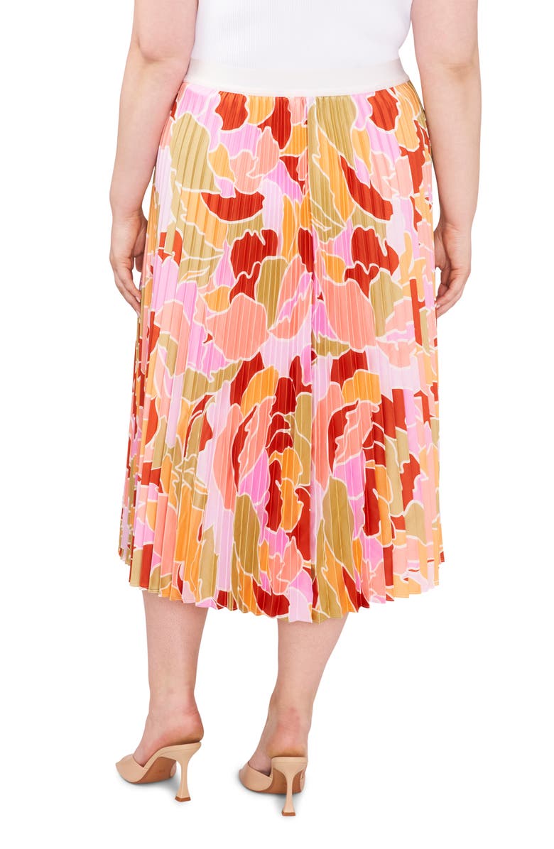 Halogen<sup>®</sup> Abstract Print Double Slit Pleated Midi Skirt, Alternate, color,