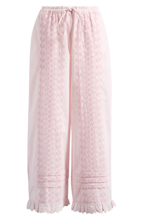 Women's Eyelet Wide-Leg Pants | Nordstrom
