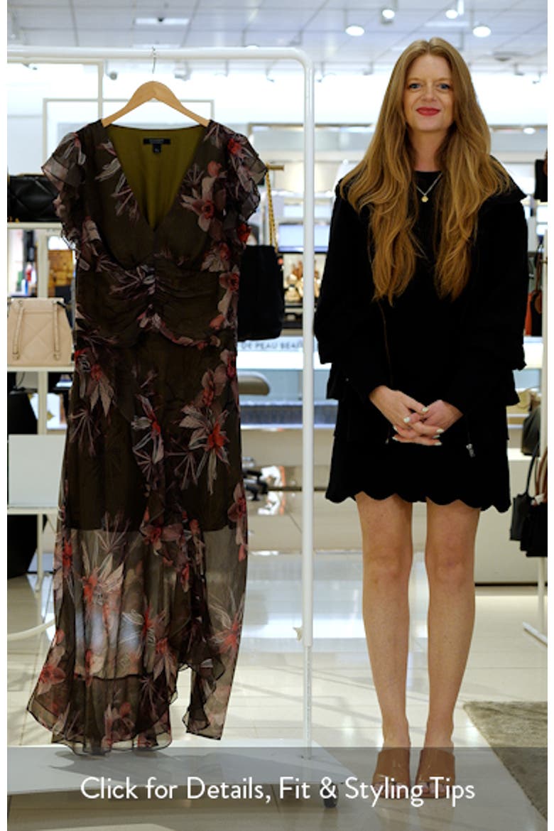 Brea Orchid Print Asymmetric Dress video