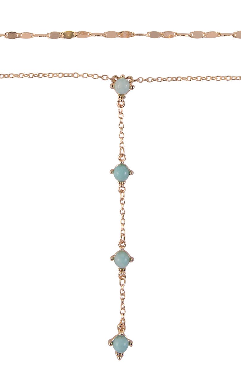 RACHEL Rachel Roy Stone Station Layered Y-Necklace, Alternate, color, Gold