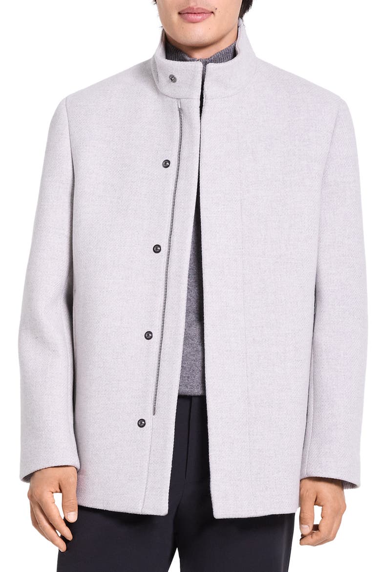 Clarence Wool Melton Coat, Main, color, ONYX MELANGE - QLI