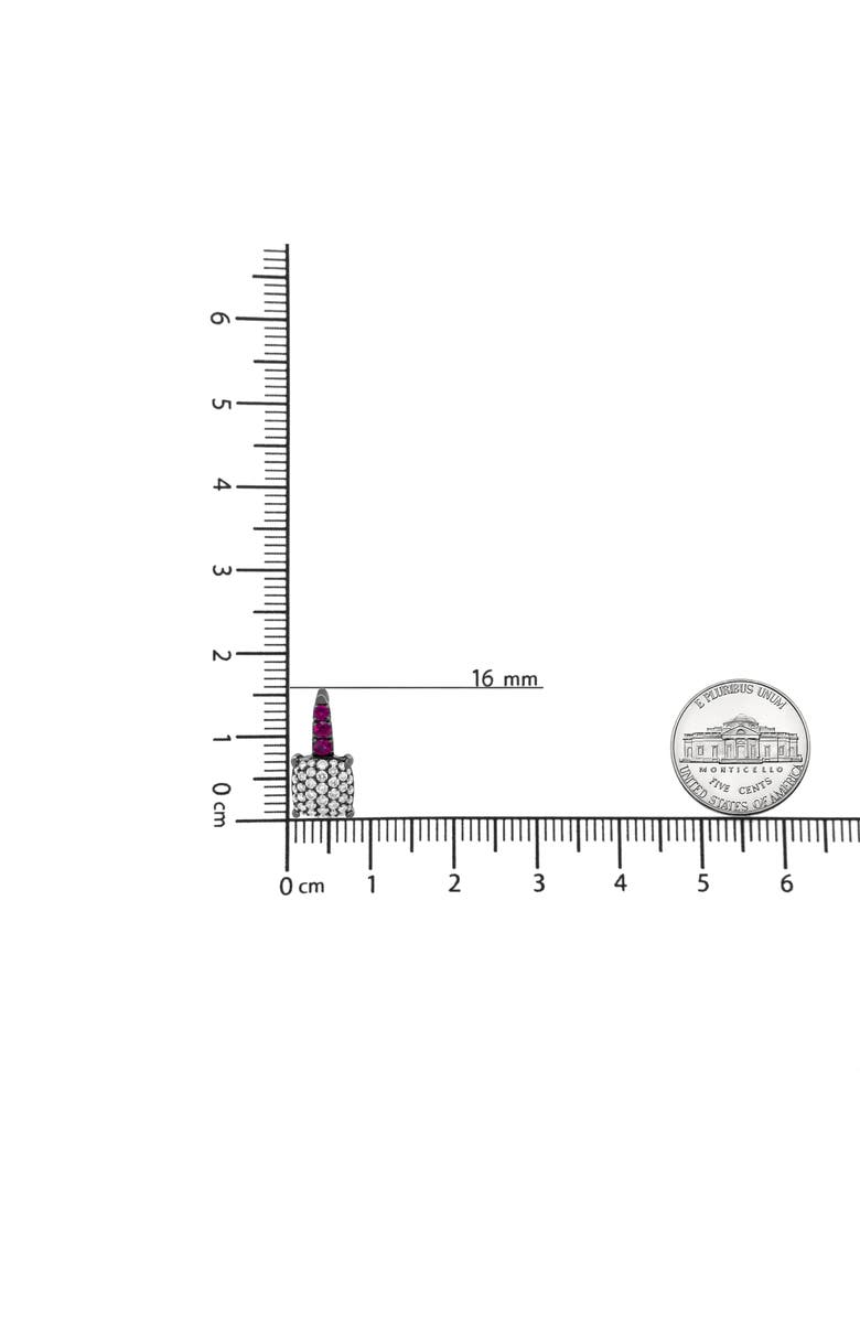 Haus of Brilliance Rhodium over 18K White Gold 7/8 Ctw Diamond and Graduated Red Ruby Drop Earrings, Alternate, color, White