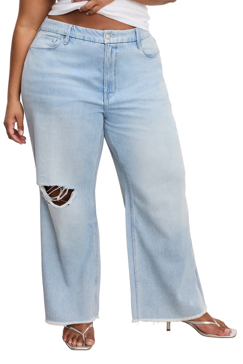 Good Skate Fray Hem Crop Wide Leg Jeans, Alternate, color, INDIGO959