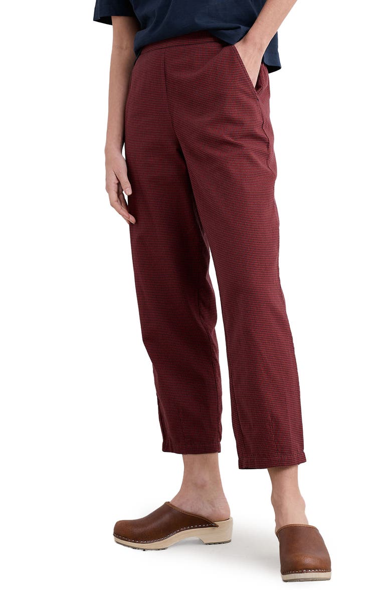 Seasalt Cornwall Vow Cave Organic Cotton Crop Tapered Pants, Main, color, Forest Garden Dark Cinnamon