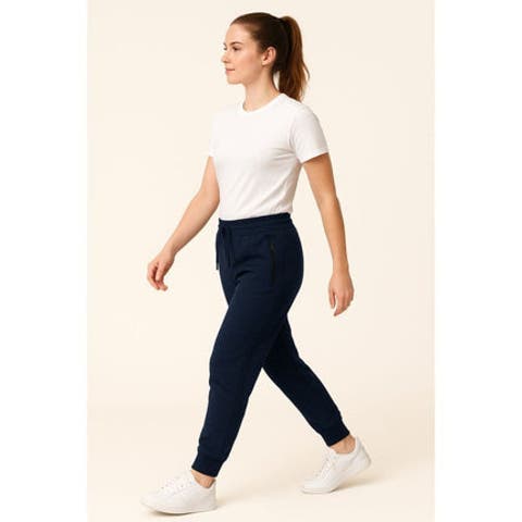 Womens Ultra Soft Zipper Pocket Fleece Sweatpant Jogger