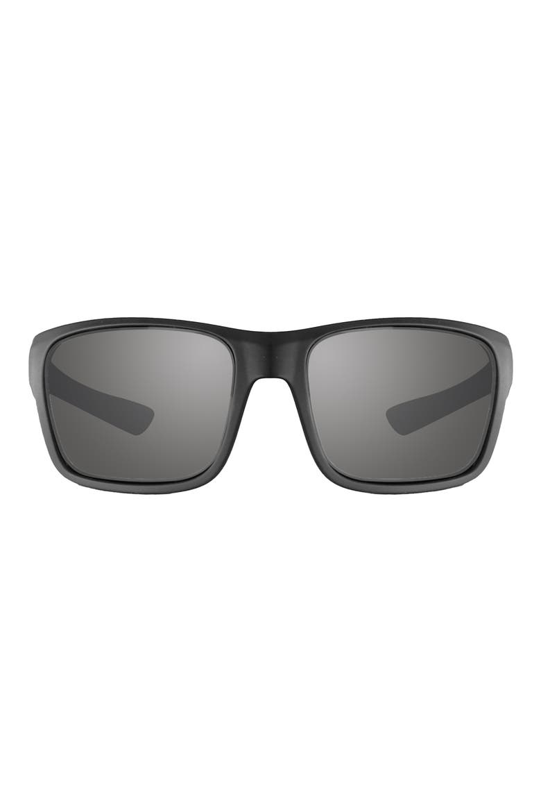 Pointe Polarized Wrap Sunglasses, Main, color, MATTE BLACK/ GREY