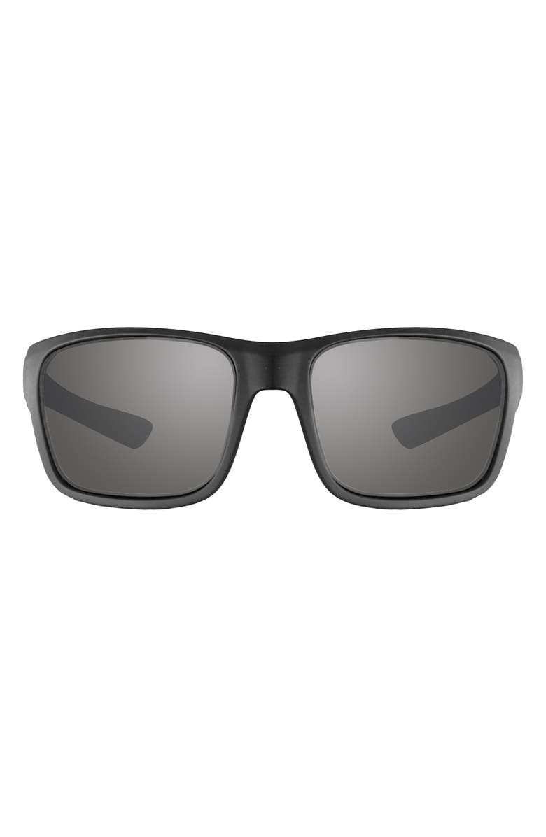 Revo Pointe Polarized Wrap Sunglasses, Main, color, Matte Black/ Grey