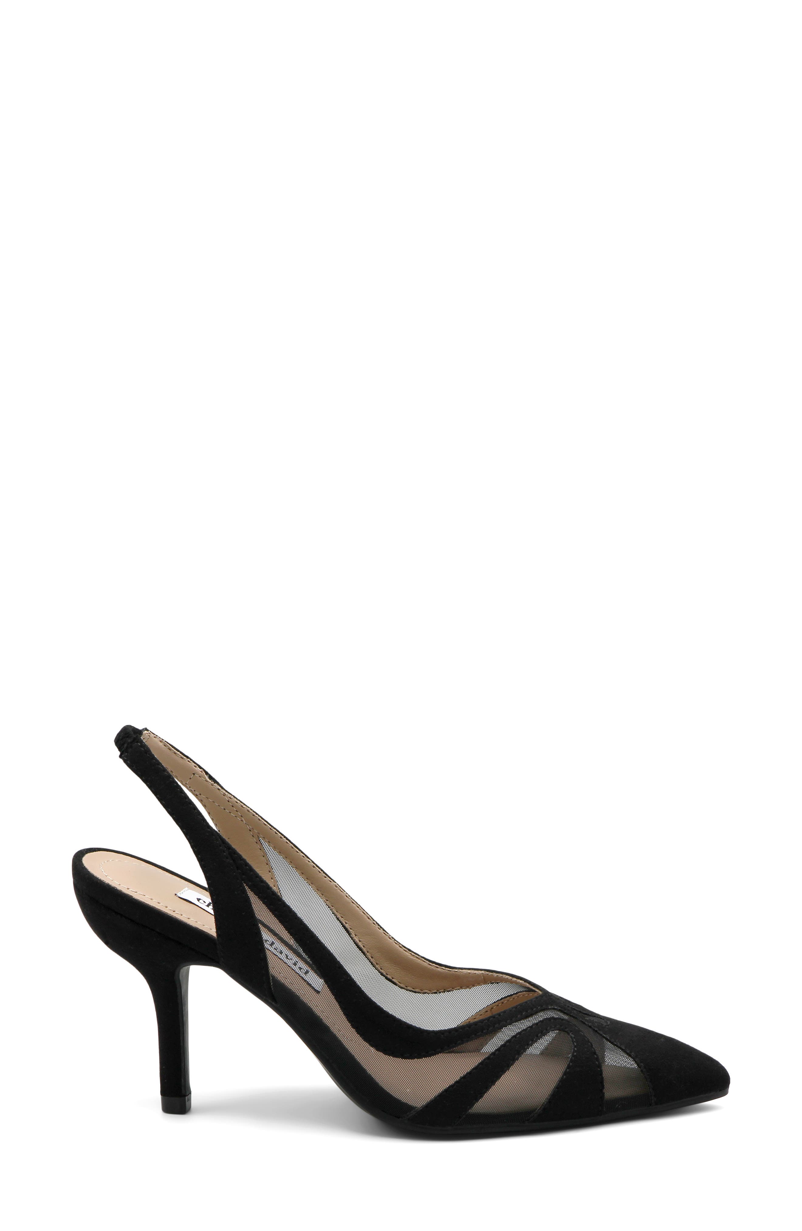 Global Slingback Pointed Toe Pump, Alternate, color, BLACK