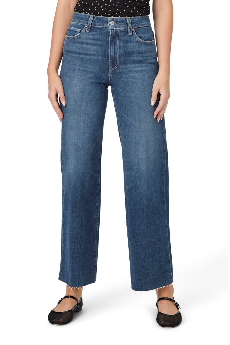 Anessa High Waist Raw Hem Wide Leg Jeans, Main, color, ANCIENT