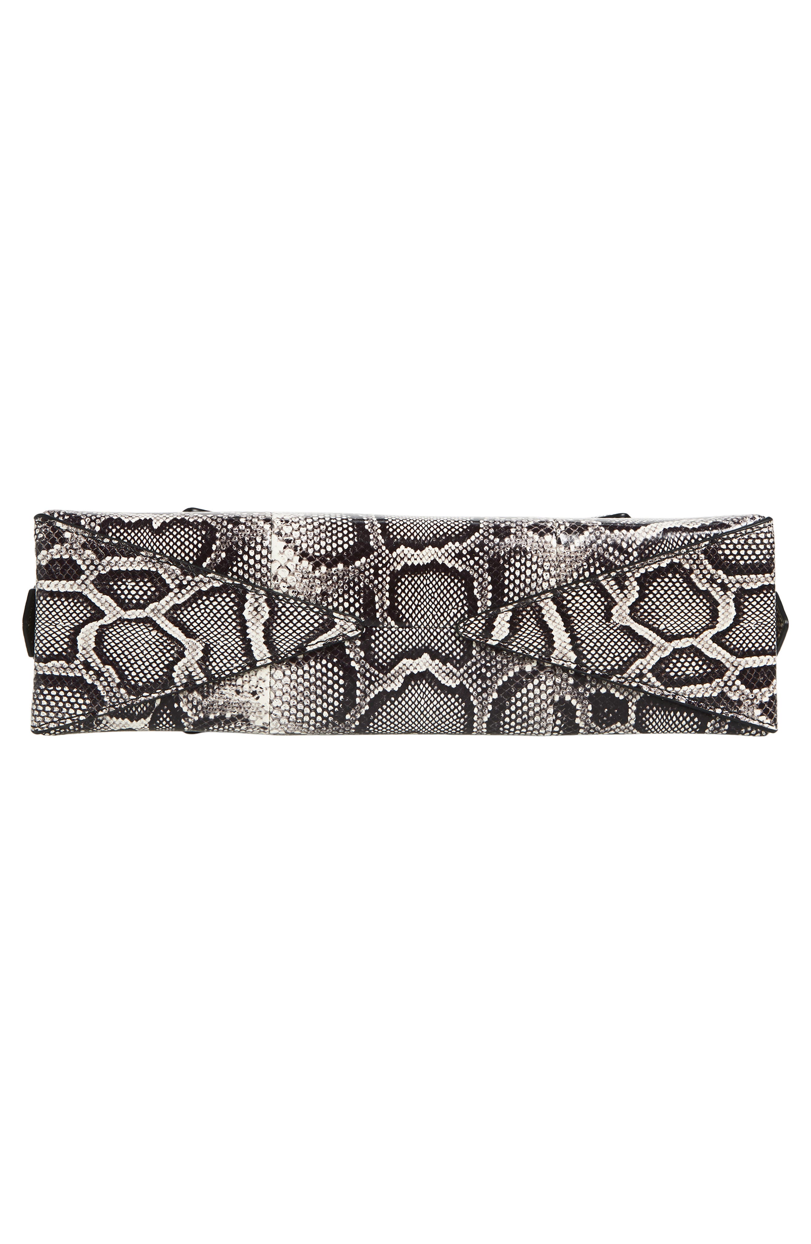 Alaïa Small Le Teckel Genuine Snakeskin East/West Shoulder Bag, Alternate, color, Blanc/ Noir