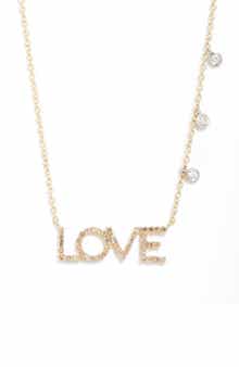 Meira T Pavé Diamond Love & Bezel Necklace