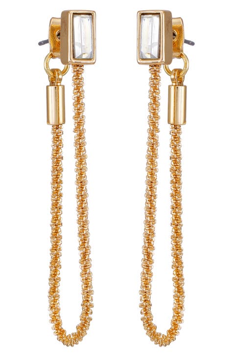 CZ Chain Drop Earrings