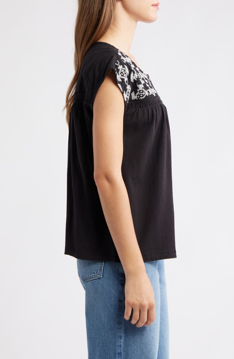 Lucky Brand Embroidered Sleeveless Top, Alternate, color, Meteorite