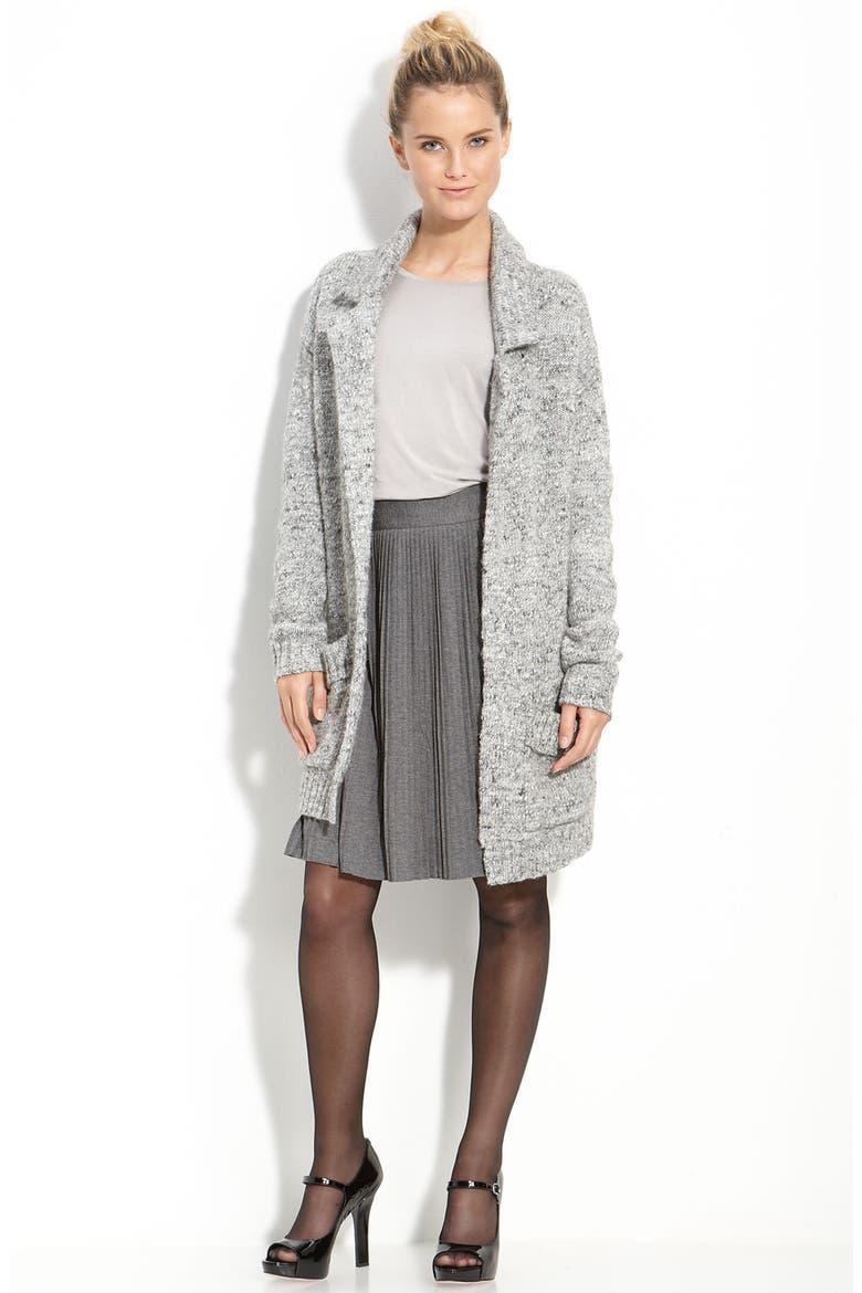 Pleated Knit Skirt, Alternate, color, BLACK