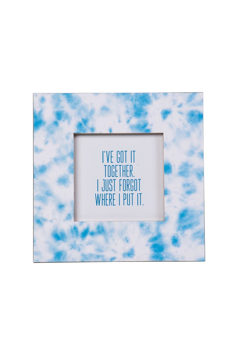 Blue Tie Dye Square MDF Frame Wood Blue, Main, color, Blue