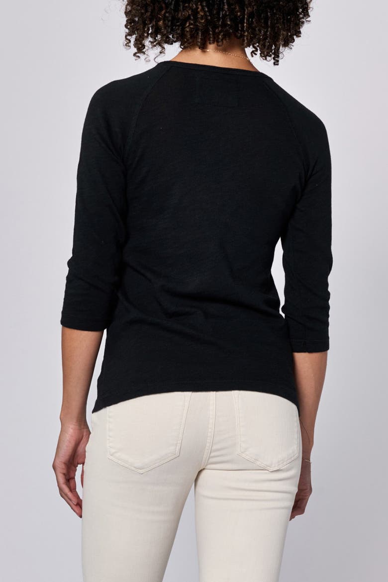 Sonoma Crew Neck 3/4 Raglan Sleeve T-Shirt, Alternate, color, Black