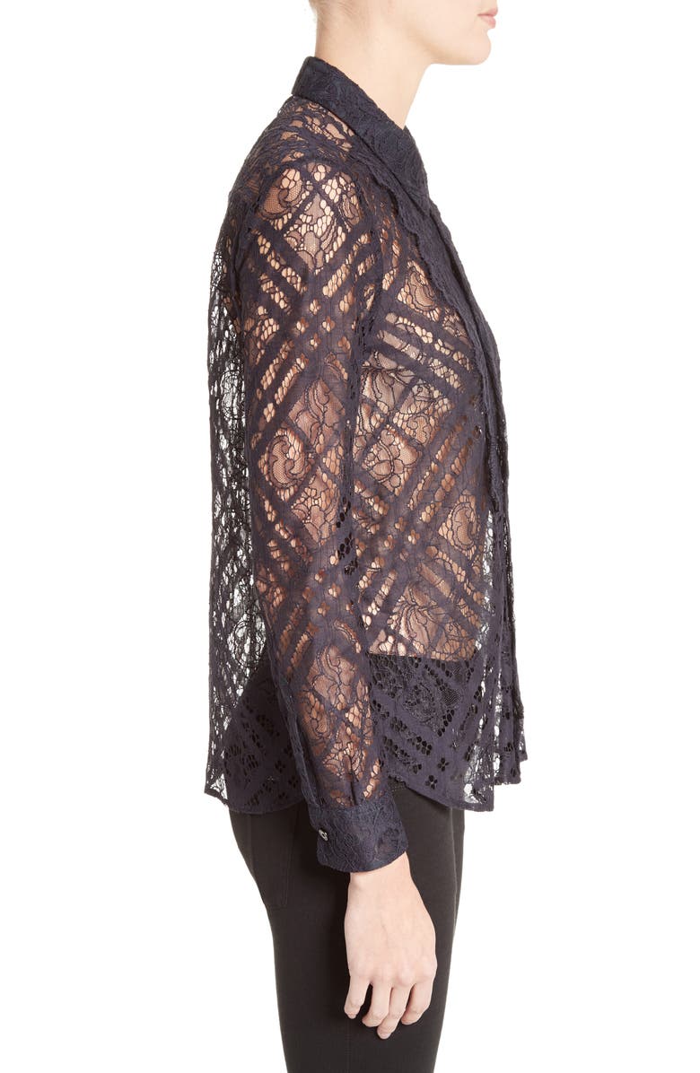 Burberry Aster Check Lace Shirt, Alternate, color, 