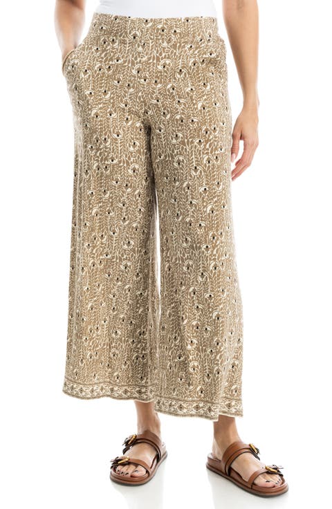 Wide Leg Pull-On Crop Pants