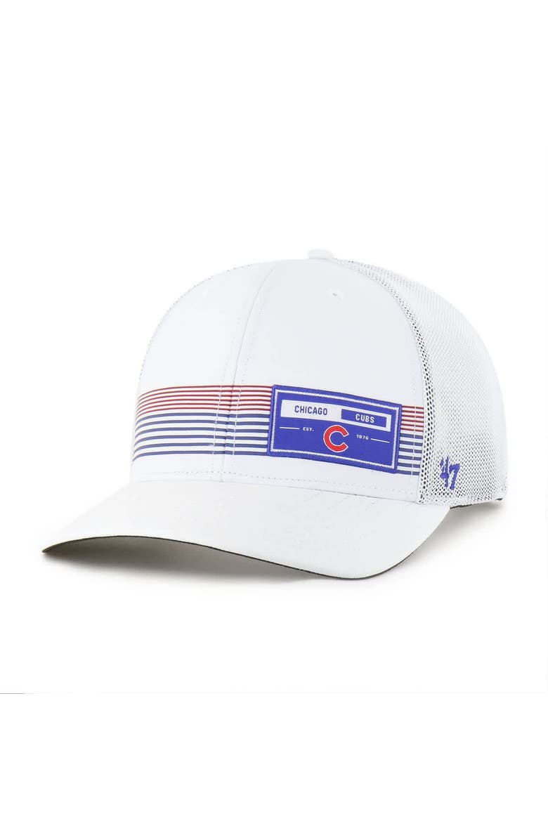 '47 Men's '47  White Chicago Cubs Rangefinder brrr Trucker Adjustable Hat, Main, color, White