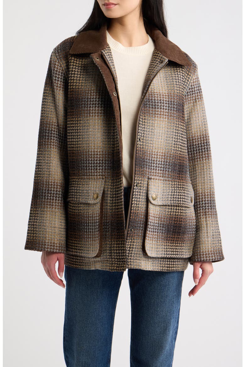 Cascades Wool Barn Coat, Alternate, color, BROWN WAFFLE OMBRE