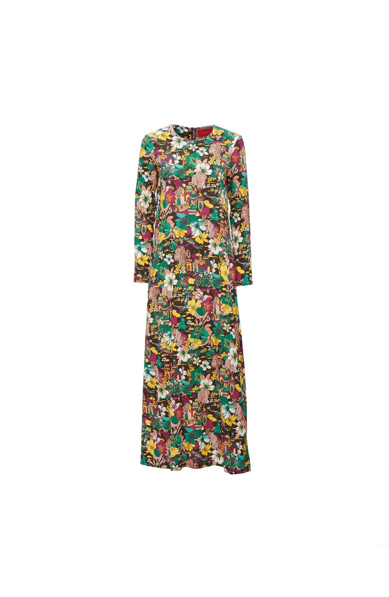 La DoubleJ Long Sleeve Swing Dress, Alternate, color, Temples Multicolor