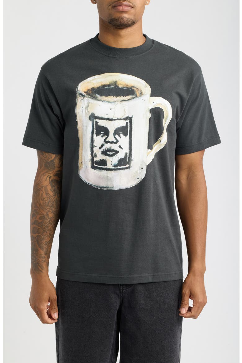 Coffee Cup Graphic T-Shirt, Main, color, VINTAGE BLACK