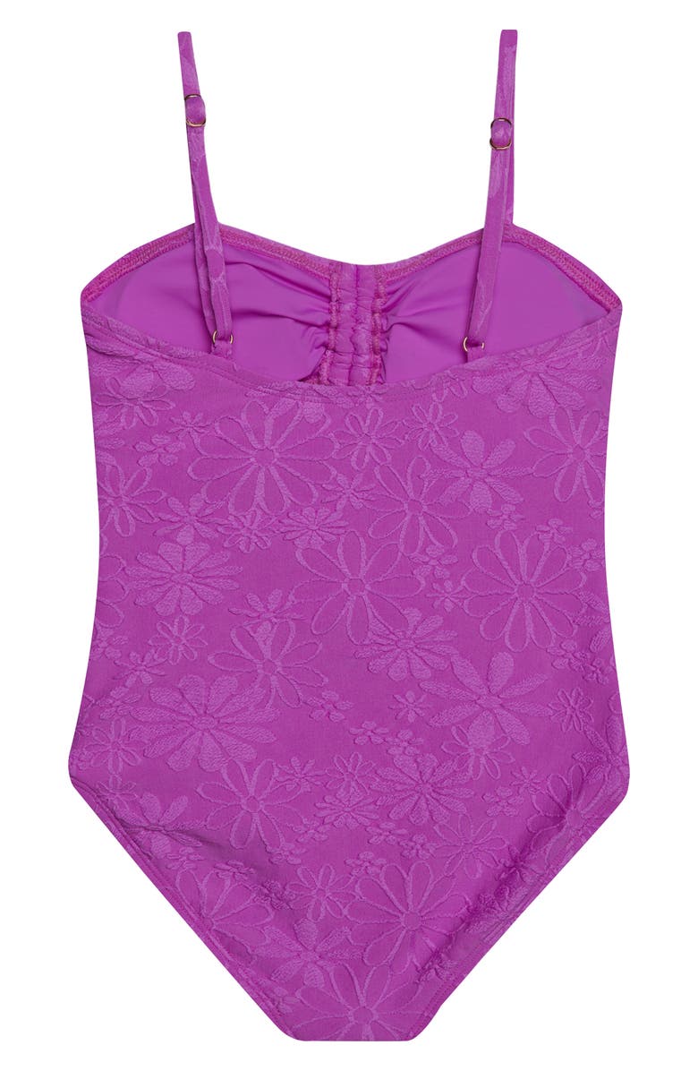 Hobie Kids' Shore Cutout Jacquard One-Piece Swimsuit, Alternate, color,