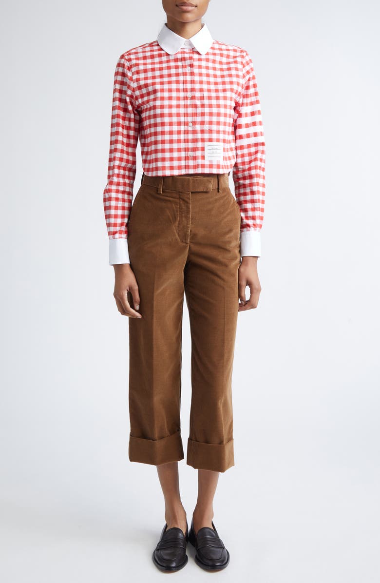 Thom Browne Fit 2 Cuffed Corduroy Pants, Alternate, color, Brown