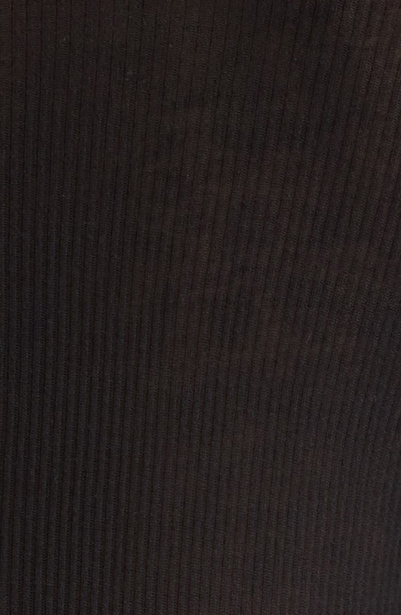 Rick Owens Rib Long Sleeve Sheer T-Shirt, Alternate, color, Black