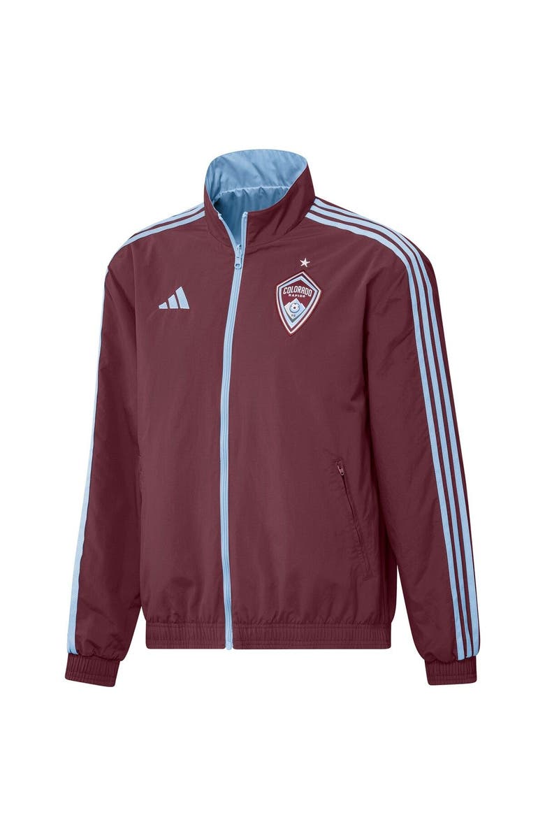 adidas Men's adidas Burgundy/Light Blue Colorado Rapids 2023 On-Field Anthem Full-Zip Reversible Team Jacket, Alternate, color, 