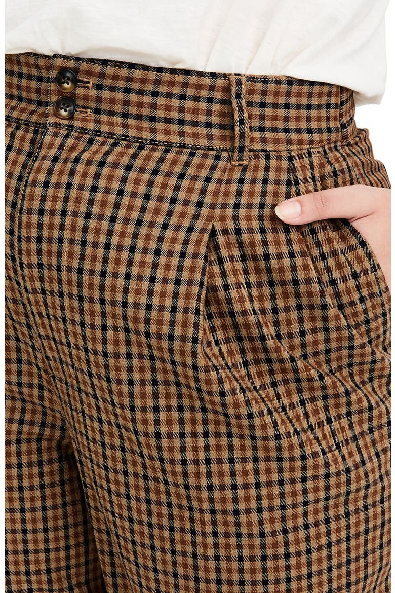 Desert Check Pleated Taper Wide Leg Pants, Alternate, color, DESERT CHECK
