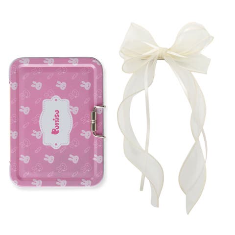 Organza Double Ribbon Clip Gift Set with Tin Case