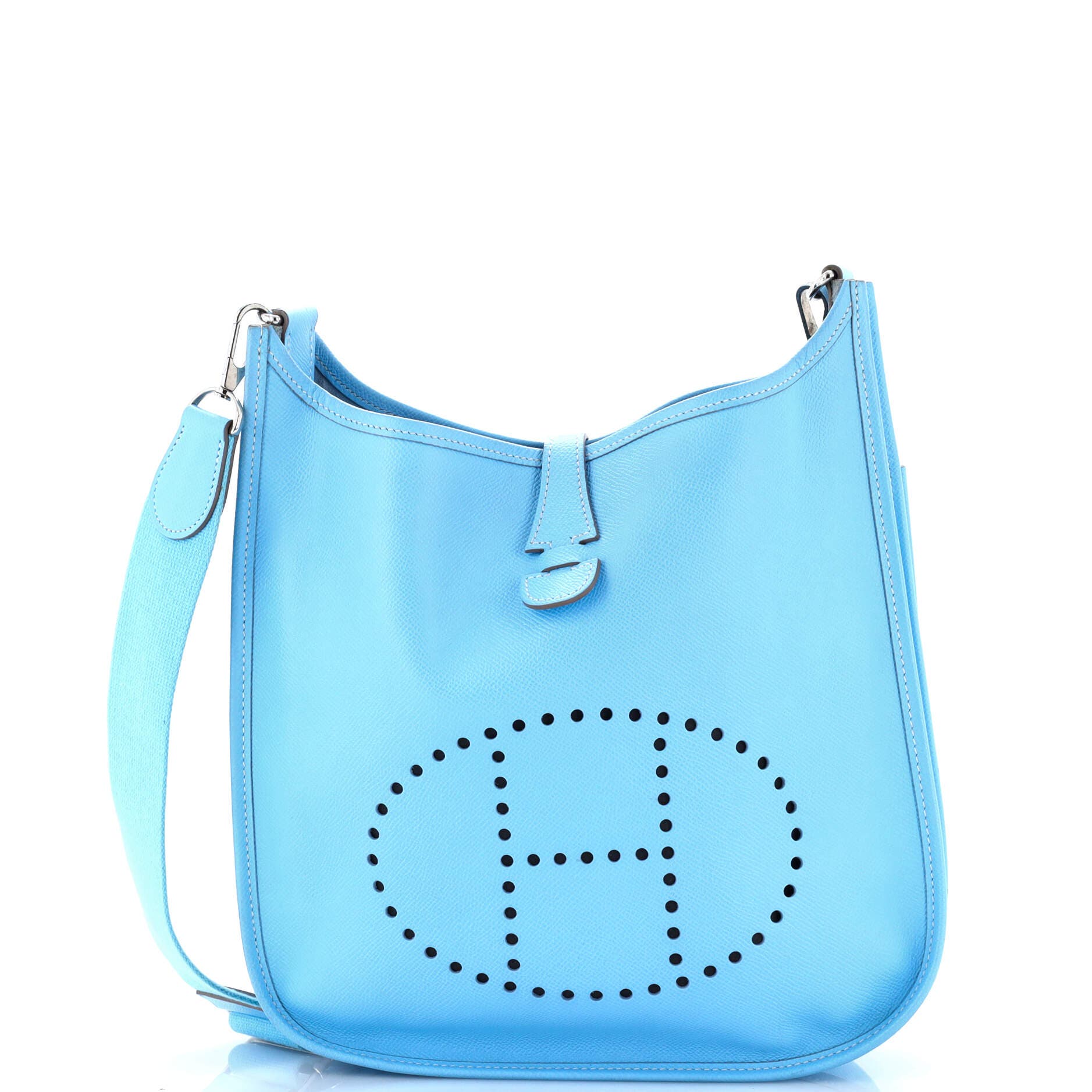 Pre-Owned Hermes Evelyne Bag Gen III Epsom PM, Main, color, Celeste