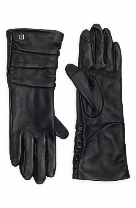 Cole Haan Ruched Leather Gloves