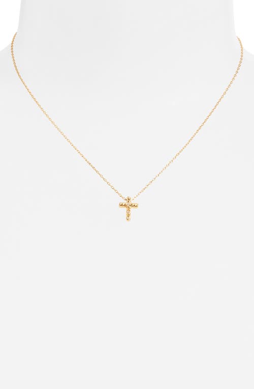 Argento Vivo Sterling Silver Cross Pendant & Stud Earrings Set In Gold