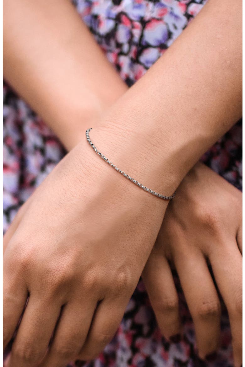 Rolo Link Chain Bracelet, 1.50mm, Alternate, color, WHITE GOLD