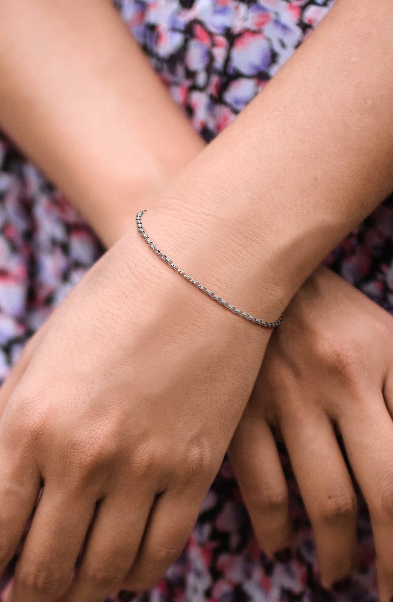 DELMAR Rolo Link Chain Bracelet, 1.50mm, Alternate, color, White Gold