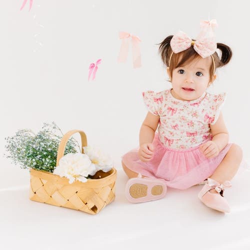 Sweet Wink Ditsy Floral Tulle Bow Baby Headband In Multicolor