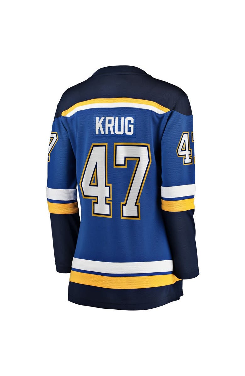 FANATICS Women's Fanatics Branded Torey Krug Blue St. Louis Blues Home Premier Breakaway Player Jersey, Alternate, color, 