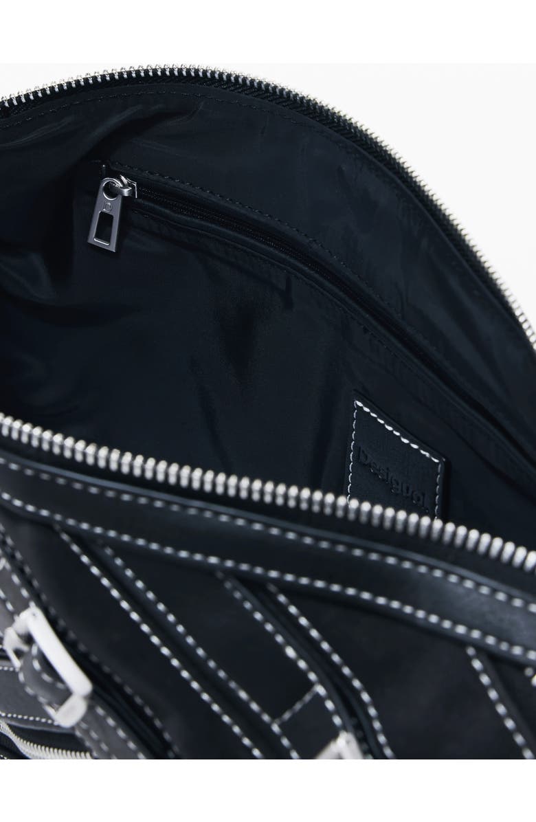 Desigual Small Faux Leather Shoulder Bag, Alternate, color, Black