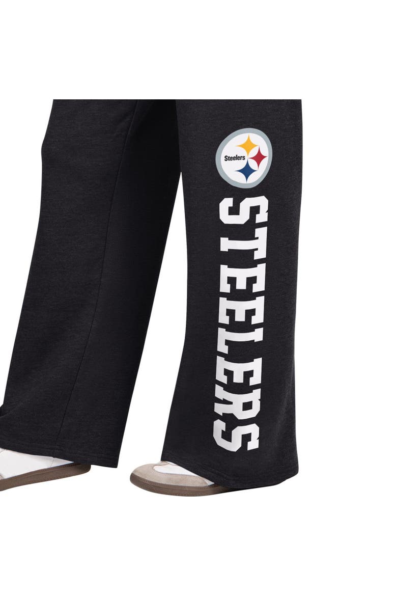 Women's  Starter  Black Pittsburgh Steelers Field Wide Leg Sweatpants, Alternate, color, Black