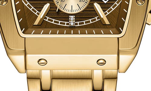 Jbw Men's Echelon Diamond Gold-plated Stainless-steel Watch In 18k Gold/brown