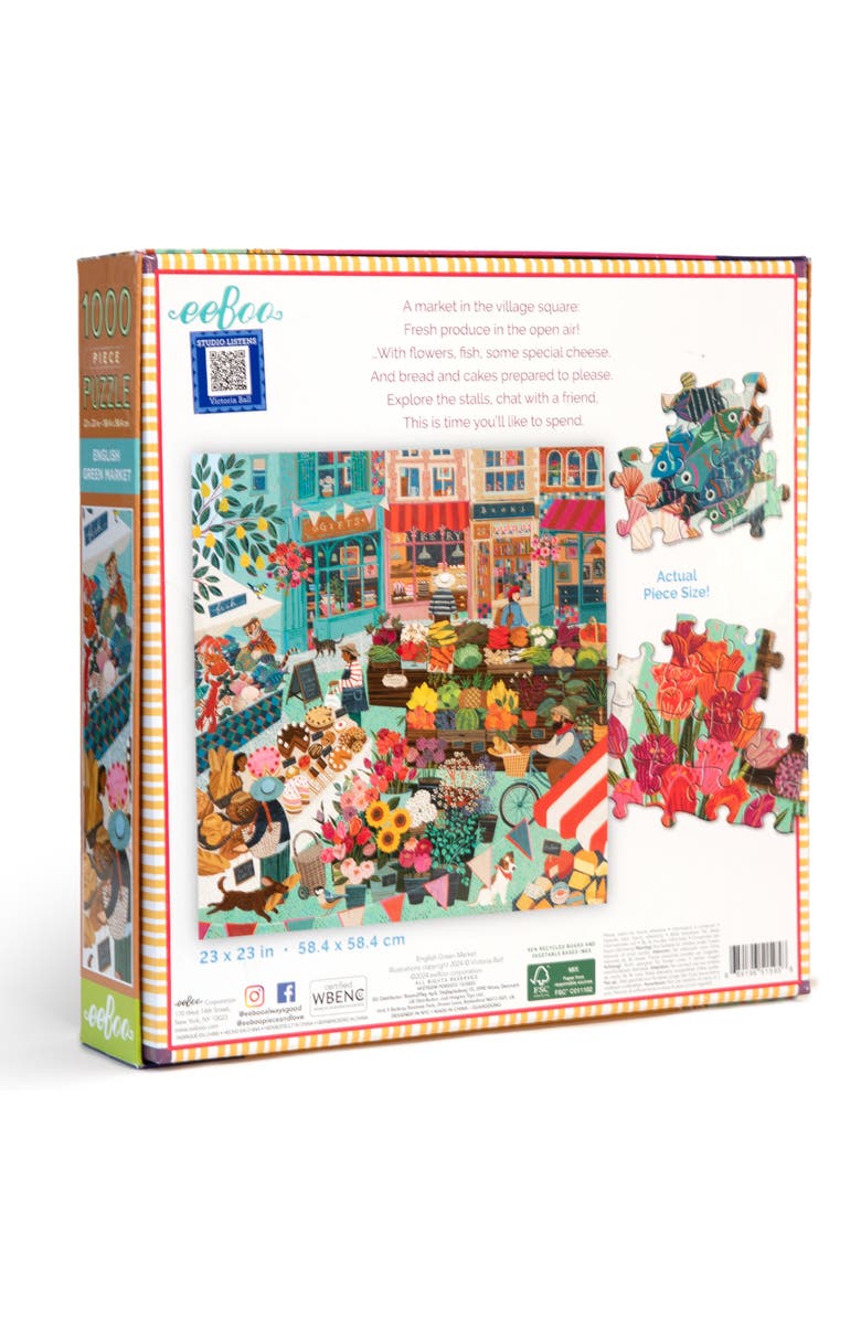 ZZDNU eeBoo Piece & Love eeBoo Piece & Love English Green Market Puzzle, 1000 Pieces, Alternate, color, 