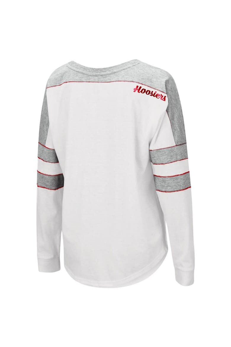 Women's Colosseum White Indiana Hoosiers Trey Dolman Long Sleeve T-Shirt, Alternate, color, White