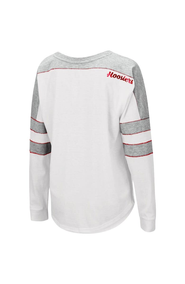 COLOSSEUM Women's Colosseum White Indiana Hoosiers Trey Dolman Long Sleeve T-Shirt, Alternate, color, 